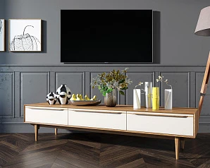 стильные Консоль под TV "Bruni white" с ящиками арт BR-21WH