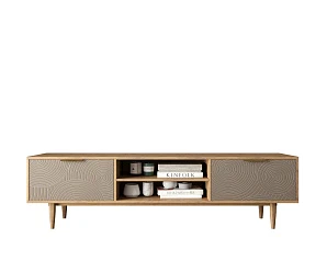 купить стильный Комод "Line" с нишей низкий под TV R27/beige в интернет-магазине