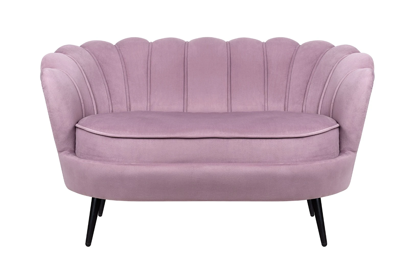 красивый Дизайнерский двухместный диван Pearl Double Pink на черных ножках на заказ