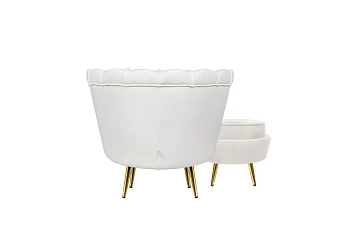 Кресло с пуфом ракушка Pearl Beige в интернет-магазине