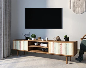 стильные Комод "Berber" с нишей низкий под TV принт 45 арт BB49/Print_45