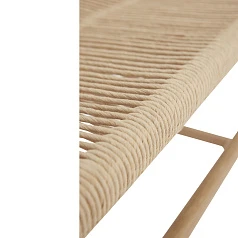 СКАМЬЯ HUBSCH, БУМАЖНЫЙ ШНУР, ДУБ FSC, НАТУРАЛЬНЫЙ