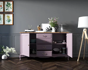 купить стильный Комод "Leontina lavanda" с дверками и ящиками арт ST9351L