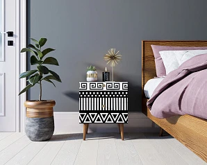 Тумбочка "Berber" с двумя ящиками 19 принт арт BB03/Print_19, разноцветная на заказ в интернет-магазине