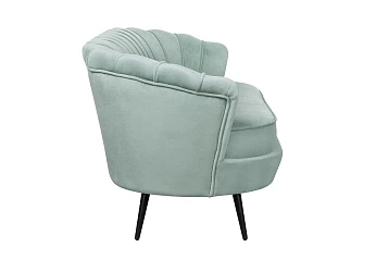 Диван ракушка для гостиниц Pearl Triple Green на черных ножках