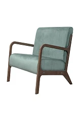 заказать стильное Низкое кресло с деревянными подлокотниками Mody Green