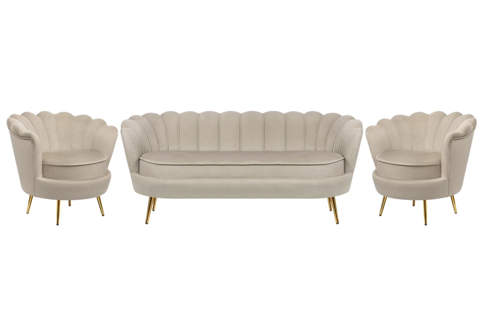 красивый Комплект кресел и дивана ракушка Pearl Triple Taupe