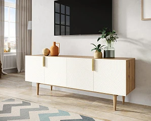 фото Комод под TV с четыремя дверками "Line" LN06/GR1/beige в интерьере