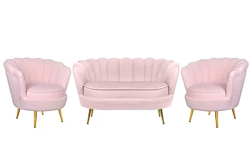 фото Комплект кресел и дивана ракушка Pearl Double Pink V2 в интерьере