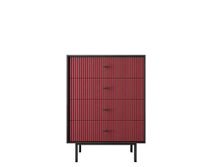 красивые Комод вертикальный с четырьмя ящиками "Emerson" арт EM18/red/L на заказ