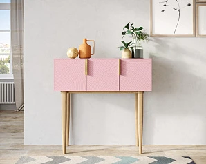 фото Консоль с тремя дверками "Line" LN15/GR1/pink в интерьере