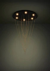 заказать 390354 Люстра диммируемая TREPUCO, 6X5,4W (LED), 3000K, 3060lm, ?580, сталь, черный/сталь, латунь в интернет-магазине