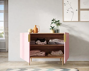 Комод с двумя дверками "Line" LN01/GR1/pink в интерьере