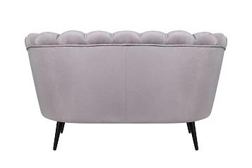 Диван ракушка Pearl Double Grey на черных ножках в интернет-магазине