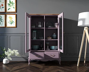 Шкаф "Leontina Lavanda" для посуды низкий с ящиками арт ST9355/2L в интернет-магазине