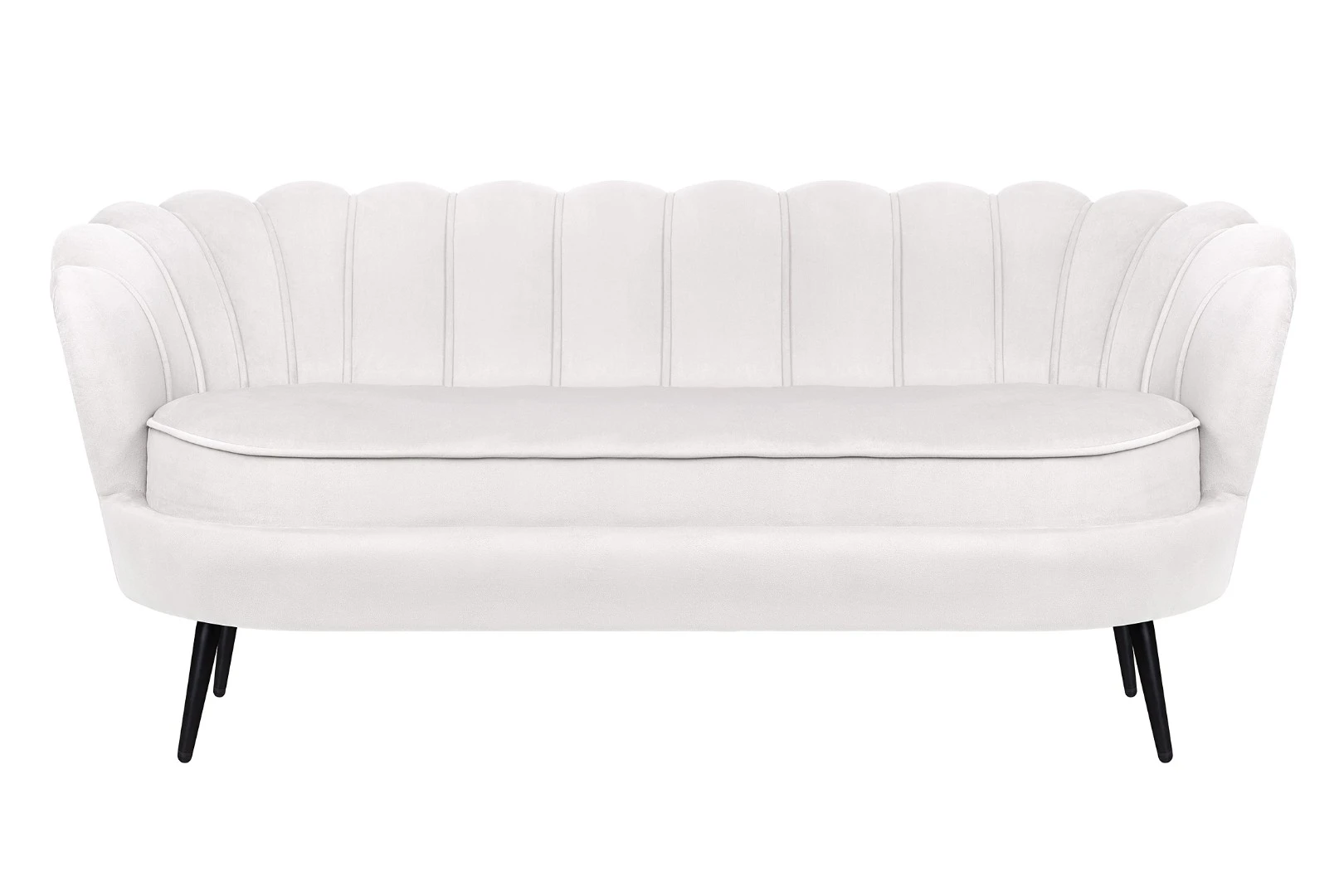 Диван ракушка Pearl Triple Beige на черных ножках на заказ