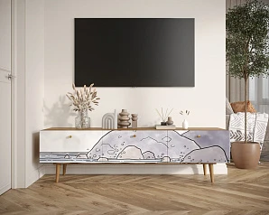 купить стильные Комод "Berber" с ящиками низкий под TV арт BB19/Print_51