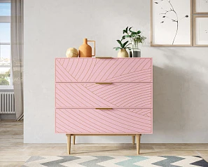 красивые Комод с тремя ящиками "Line" LN12/GR1/pink в интернет-магазине