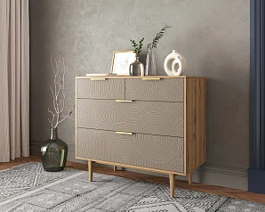 фото Комод с четыремя ящиками "Line" R22/beige в интерьере