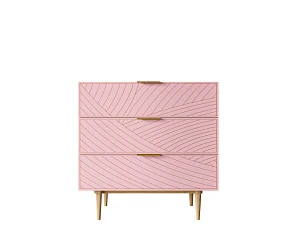 красивые Комод с тремя ящиками "Line" LN12/GR1/pink в интернет-магазине