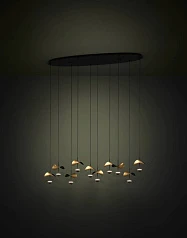 купить красивые 390342 Люстра диммируемая DRACERA, 10X2,3W (LED), 3000K, 2800lm, L1120, B330, H1500, сталь, черный/сталь, черный, золотой в интернет-магазине