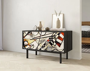 Комод с четырьмя ящиками "Emerson" by Kandinsky арт EM05/Print_01 в интерьере