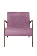 красивое Низкое кресло с деревянными подлокотниками Mody Pink розовый в интернет-магазине
