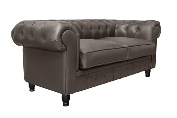 заказать Диван из коричневой кожи Chesterfield Brown Leather 2S