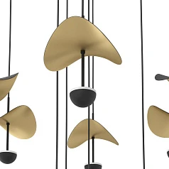 купить красивые 390342 Люстра диммируемая DRACERA, 10X2,3W (LED), 3000K, 2800lm, L1120, B330, H1500, сталь, черный/сталь, черный, золотой в интернет-магазине