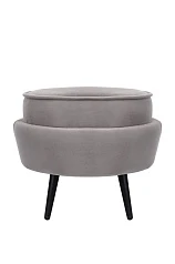 Пуф Pearl Adorn Grey на черных ножках