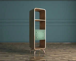 Стеллаж "Ellipse" узкий с ящиками арт EL17G