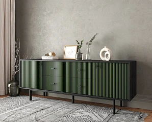 красивые Комод две дверки и четыре ящика "Emerson" арт EM19/green/L в интернет-магазине