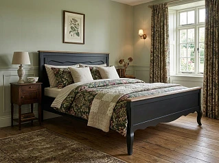 Кровать "Леонтина (Leontina)" в черном цвете 180х200 см арт ST9341/18BLK