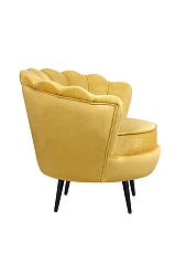 купить Низкое кресло ракушка Pearl Yellow на черных ножках