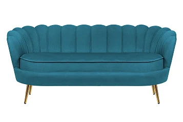 Диван ракушка для гостиниц Pearl Triple Marine Velvet в интерьере