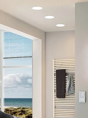 заказать 99207 Светодиодный встраиваемый светильник FUEVA 5, 11W (LED), ?166, ET26, IP44, 1350lm, 4000K, сталь