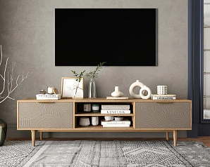 купить стильный Комод "Line" с нишей низкий под TV R27/beige в интернет-магазине