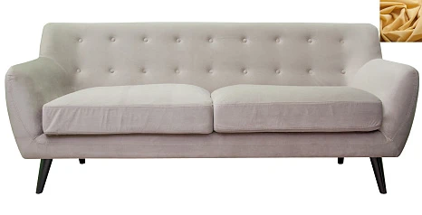 Прямой мягкий прямой диван Albert 5 желтый