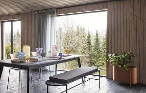 красивые БАНКЕТКА С ПОДУШКОЙ HUBSCH, ДЕРЕВО/МЕТАЛЛ ЧЕРНЫЙ в интернет-магазине