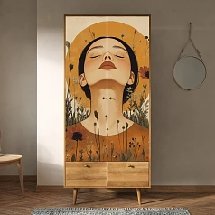 купить стильный Шкаф двухстворчатый "Berber Art "Девушка и закат" арт BB16/Art09 в интернет-магазине