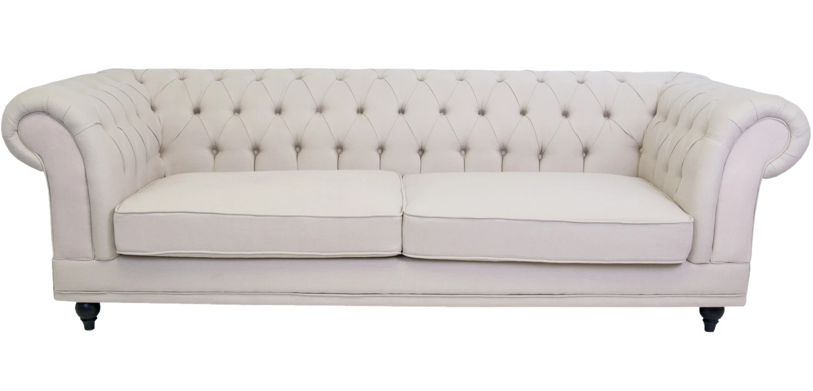 фото Трехместный мягкий диван арт-деко Neylan бежевый в интерьере