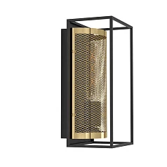 фото 43789 Бра (настенный светильник) NOHALES, 1X40W (E27), H320, сталь, черный, латунь в интерьере