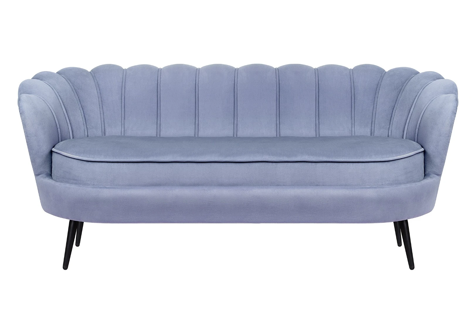 заказать Диван ракушка для гостиниц Pearl Triple Blue на черных ножках