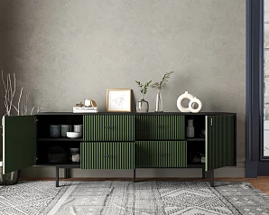 красивые Комод две дверки и четыре ящика "Emerson" арт EM19/green/L в интернет-магазине