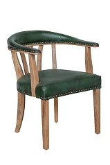 заказать Мягкий стул с подлокотниками Tanner Green Leather в интернет-магазине