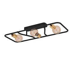 купить 900367 Потолочный светильник MESSINARO, 3x40W, E27, L720, B280, H95, сталь, черный, матовая латунь