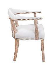 Мягкий стул с подлокотниками Tanner White Leather