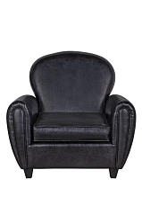 красивые Кресло кожаное широкое Flog черное в интернет-магазине