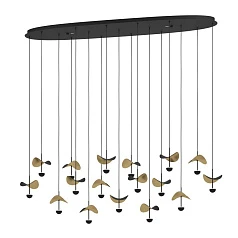 купить стильные 390343 Люстра диммируемая DRACERA, 17X2,3W (LED), 3000K, 4760lm, L1550, B330, H2200, сталь, черный/сталь, черный, золотой в интернет-магазине