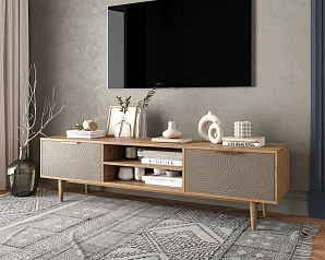 купить стильный Комод "Line" с нишей низкий под TV R27/beige в интернет-магазине